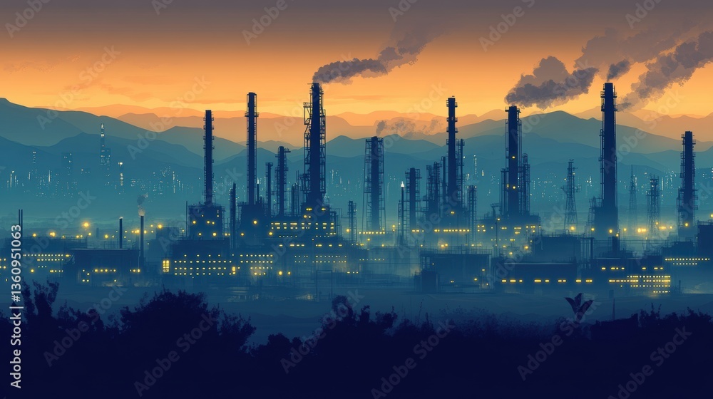 Fototapeta premium Air pollution impact on environment.