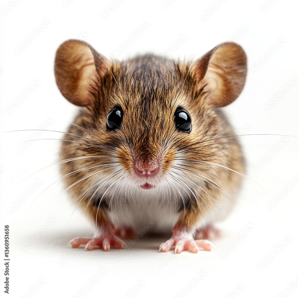 Closeup of an Adorable Brown Mouse on White Background Closeup of an Adorable Brown Mouse on White Background