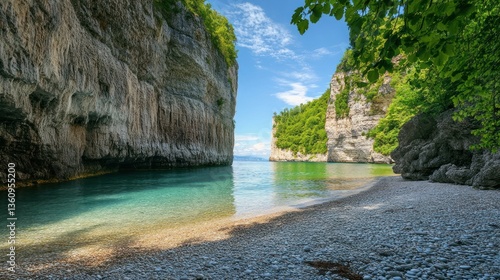 Idyllic Adriatic cove with turquoise water and impressive rock formations
