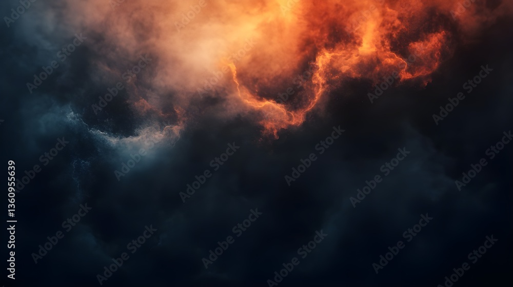 Swirling red and black clouds in an abstract design. Swirling red and black clouds in an abstract design.