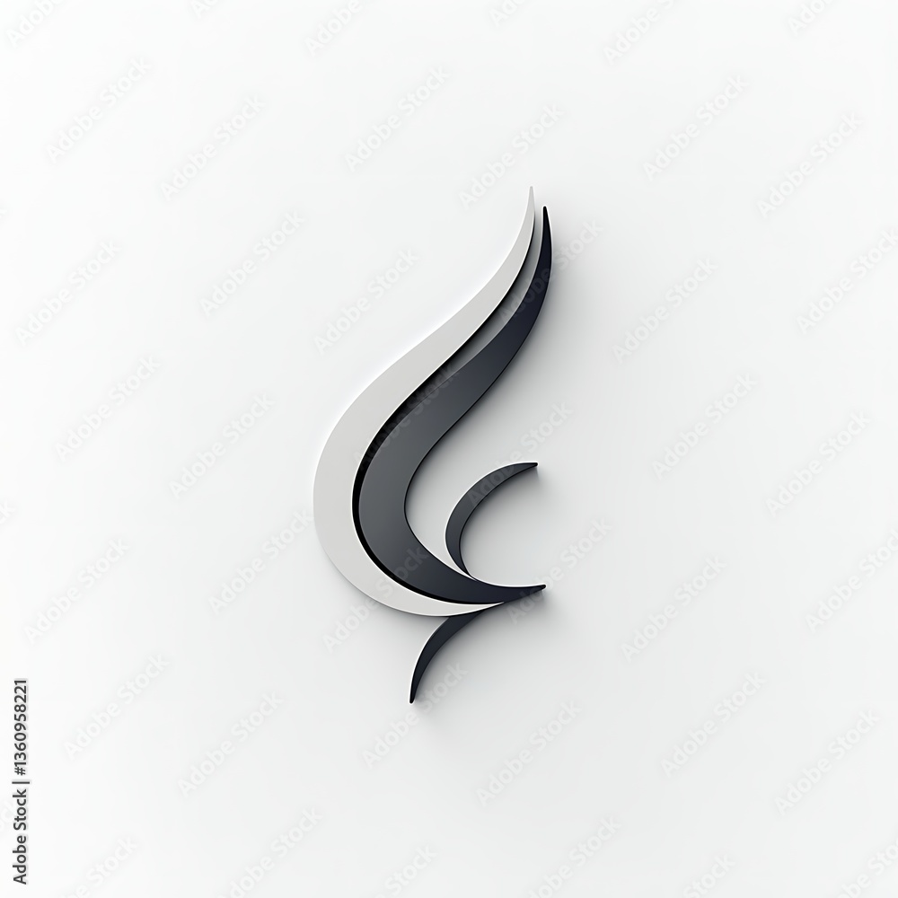 Obraz premium 3d silver logo