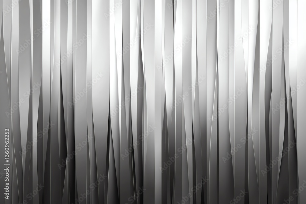 Fototapeta premium Abstract Silver Vertical Lines Background with Subtle Curves and Light