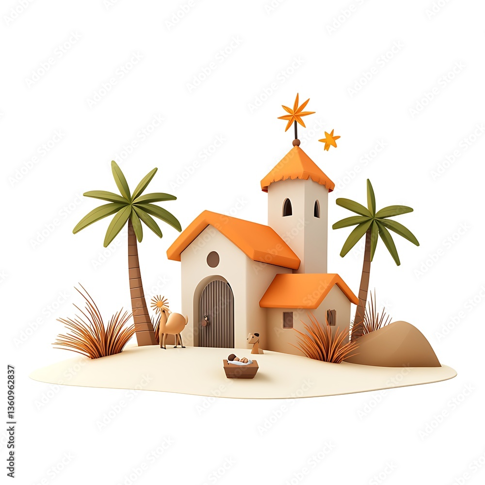Obraz premium 3d nativity scene logo