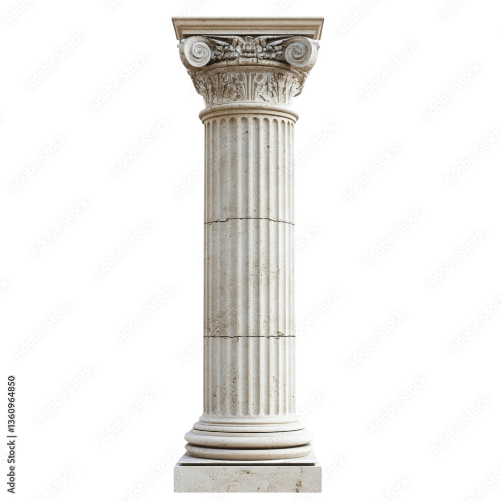 Fototapeta premium Ionic Column Architectural Design Classical Style Stone Pillar,