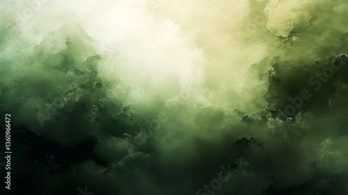 Dark-shaded abstract green cloud background.