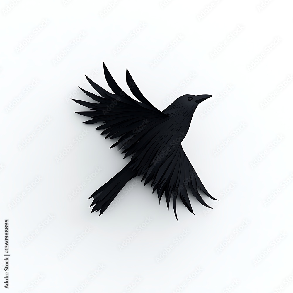 Fototapeta premium 3d crow logo effect