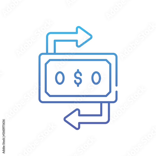 cash remittance Vector icon