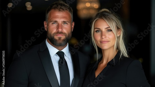 Professional couple in business attire