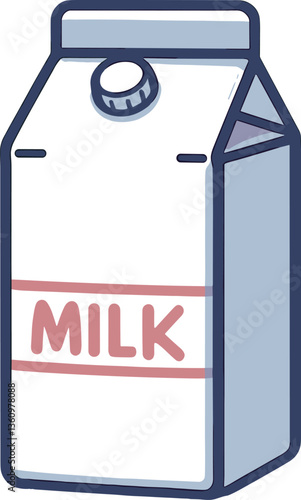 シンプルな牛乳パックのイラスト