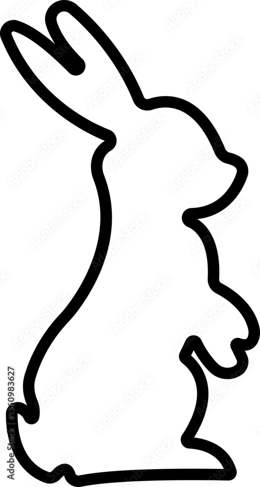 Hare rabbit bunny silhouette black icon in line. sign symbol isolated on transparent background. Hare rabbit bunny silhouette black icon in line. sign symbol isolated on transparent background.