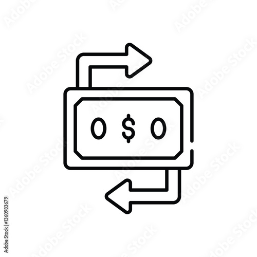 cash remittance Vector icon