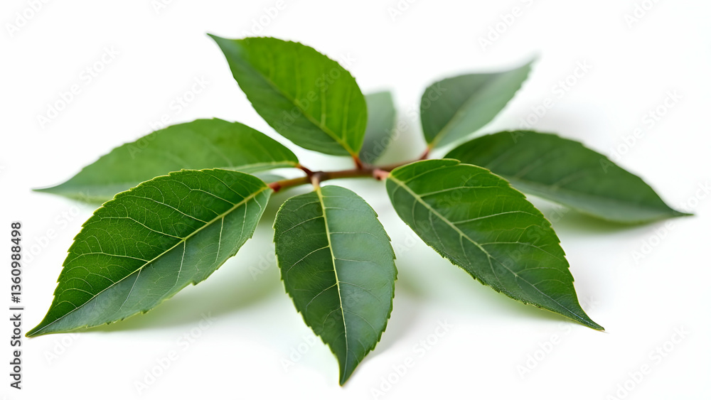 Fototapeta premium Clean-Edged Bay Leaves: Premium Culinary Ingredient