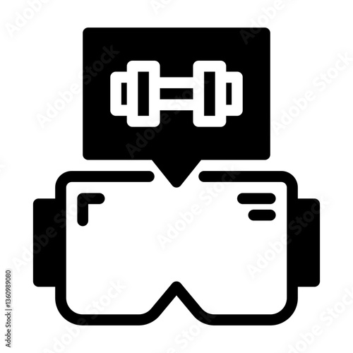 virtual fitne.ss. This is a vector single icon with a semi solid style. perfect for any purpose, such as website design, mobile app design, logo design, pattern design, etc.