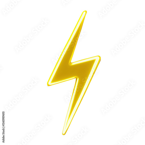 Free Download A vibrant golden lightning bolt symbolizing raw power and electrifying energy with a bold, neon-like glow against a clean white background. - GFXLoad