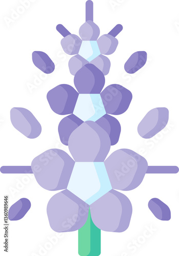 delphinium Illustration on a white background.