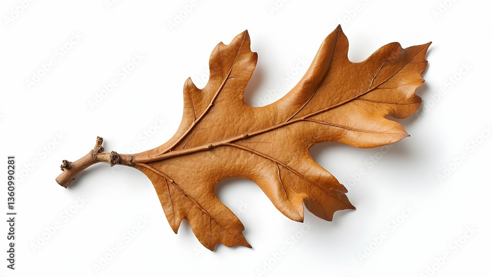 Fototapeta premium Specimen-Quality Oak Branch: Perfect Green Foliage 