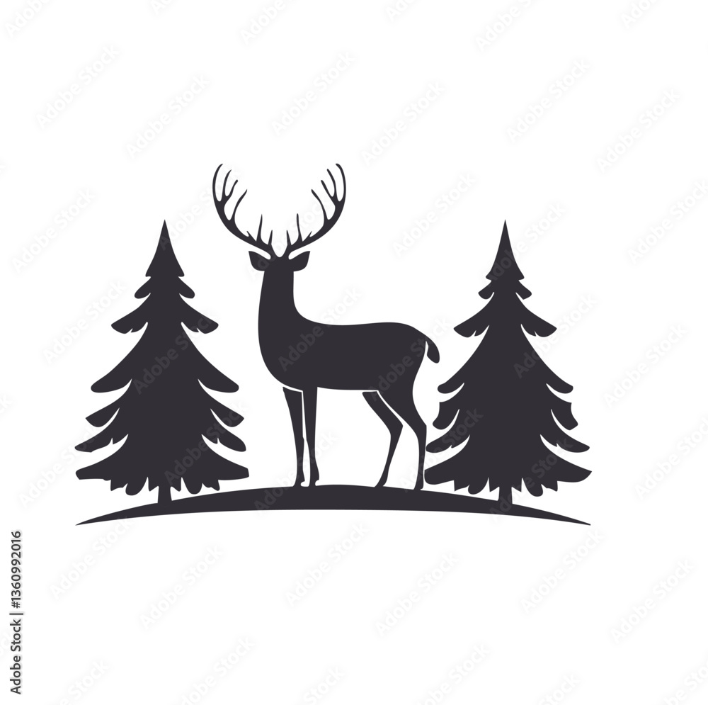 christmas card with deer christmas card with deer