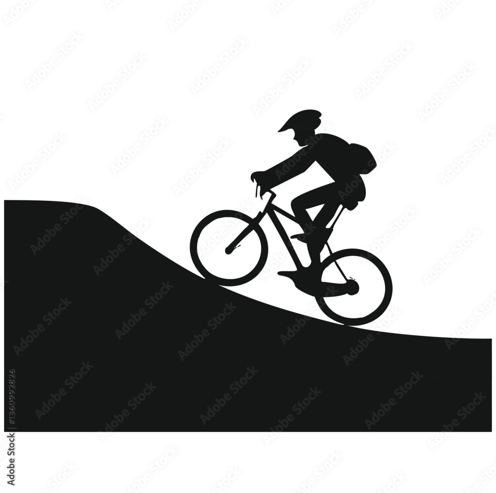 Obraz premium silhouette of a cyclist