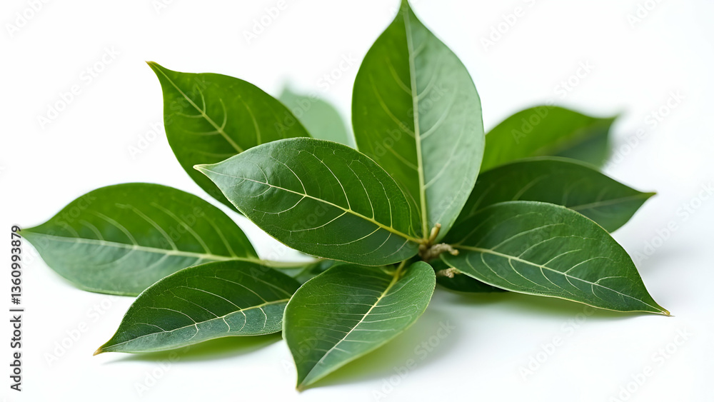 Naklejka premium Professionally Retouched Bay Leaves: Culinary Detail 