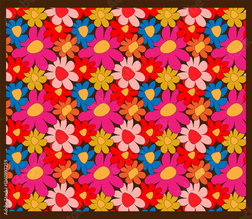 Flores vintage patrón infinito.