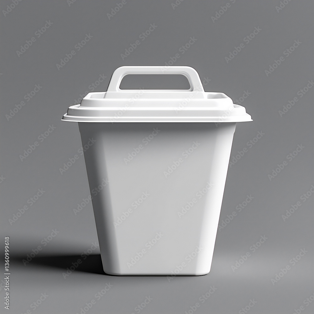 a simple vector graphic of a white takeout food container with a handle, a simple vector graphic of a white takeout food container with a handle,