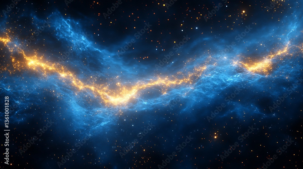 Naklejka premium Luminous stellar nebulae and celestial particles in the vast outer space