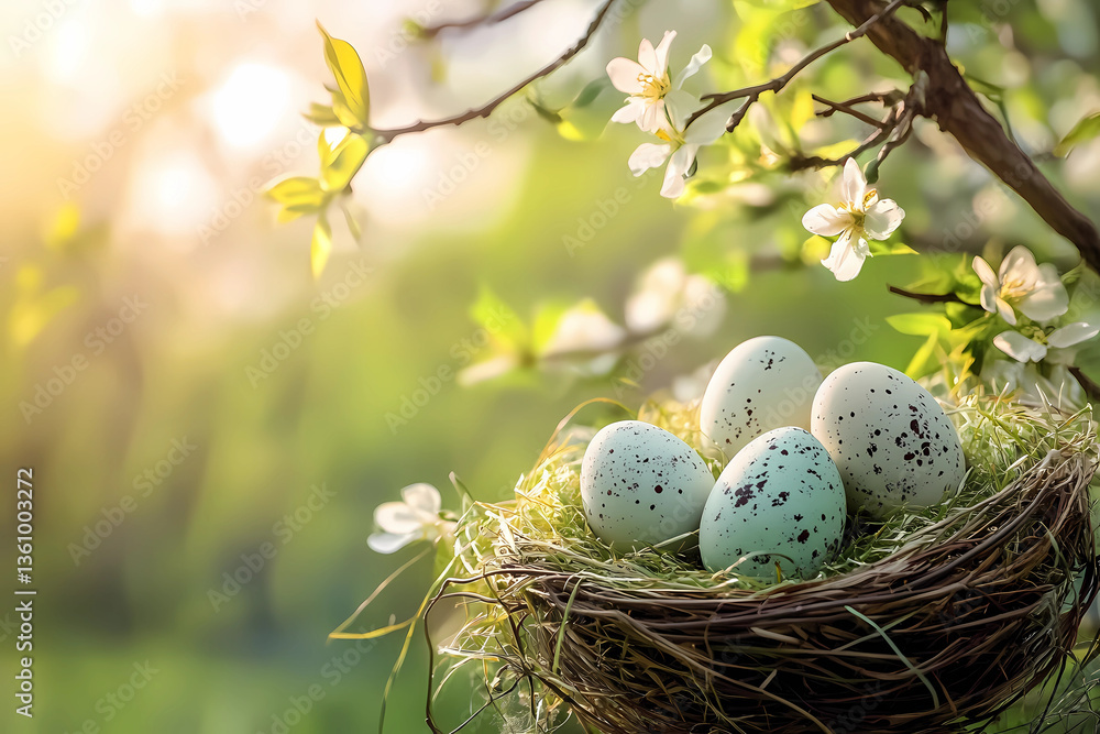 Fototapeta premium Easter eggs AI-generated