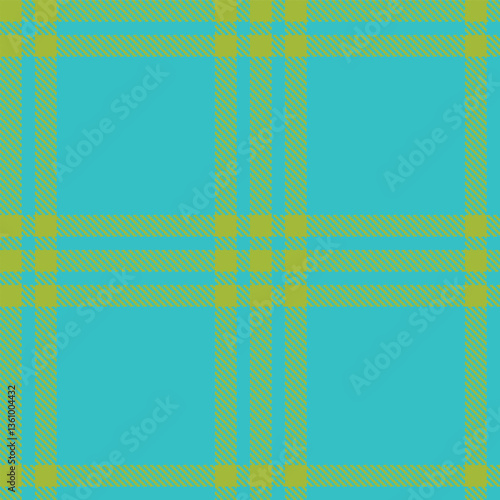 Bright Snot Seamless Tartan with Cool Aqua Blue accents Textile Design