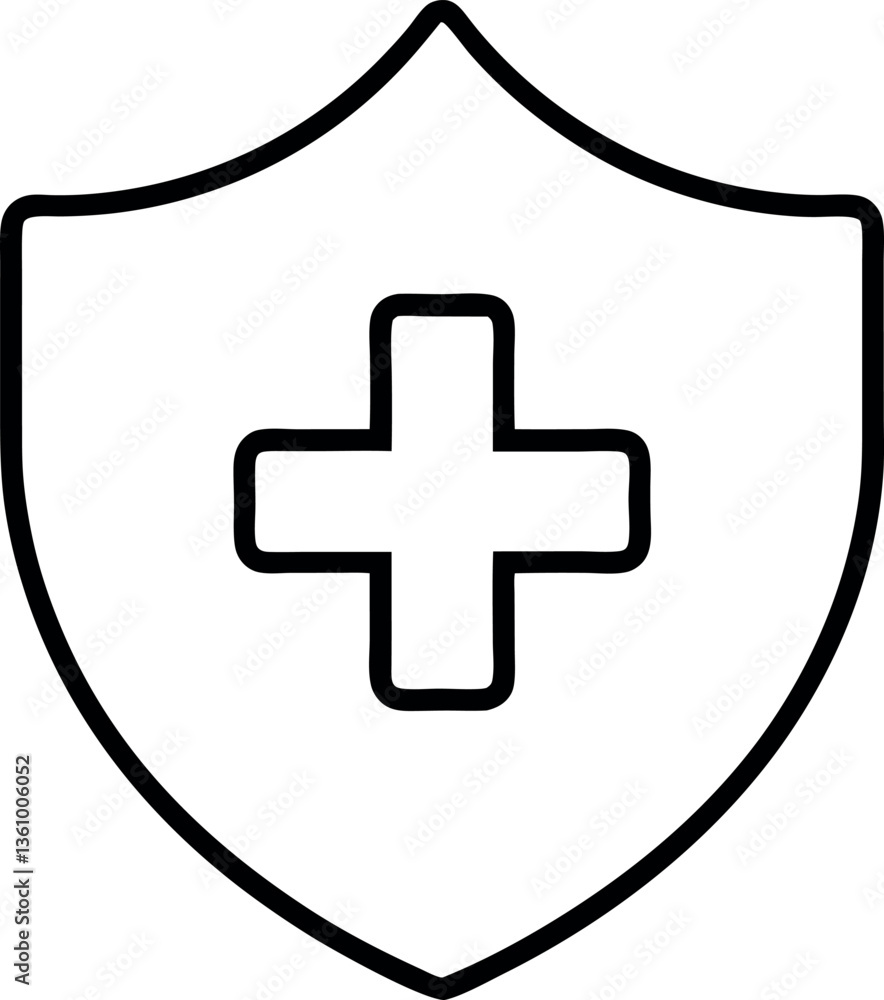 Health Protection Shield with Medical Cross icon Health Protection Shield with Medical Cross icon