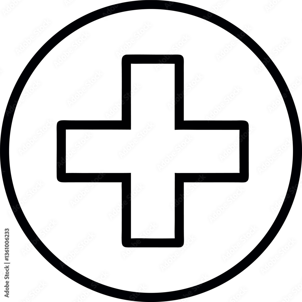 Obraz premium Medical Cross with round border