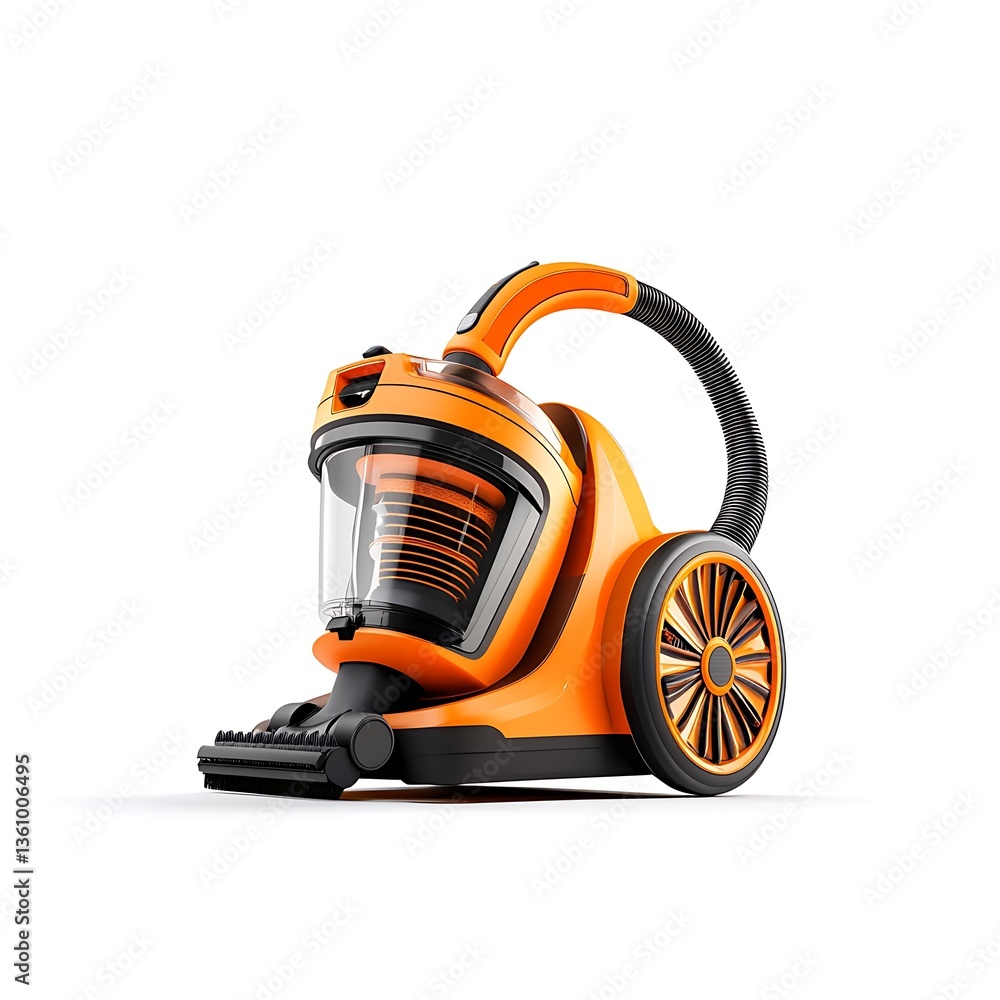3d Vacuum cleaner with hose logo render 3d Vacuum cleaner with hose logo render
