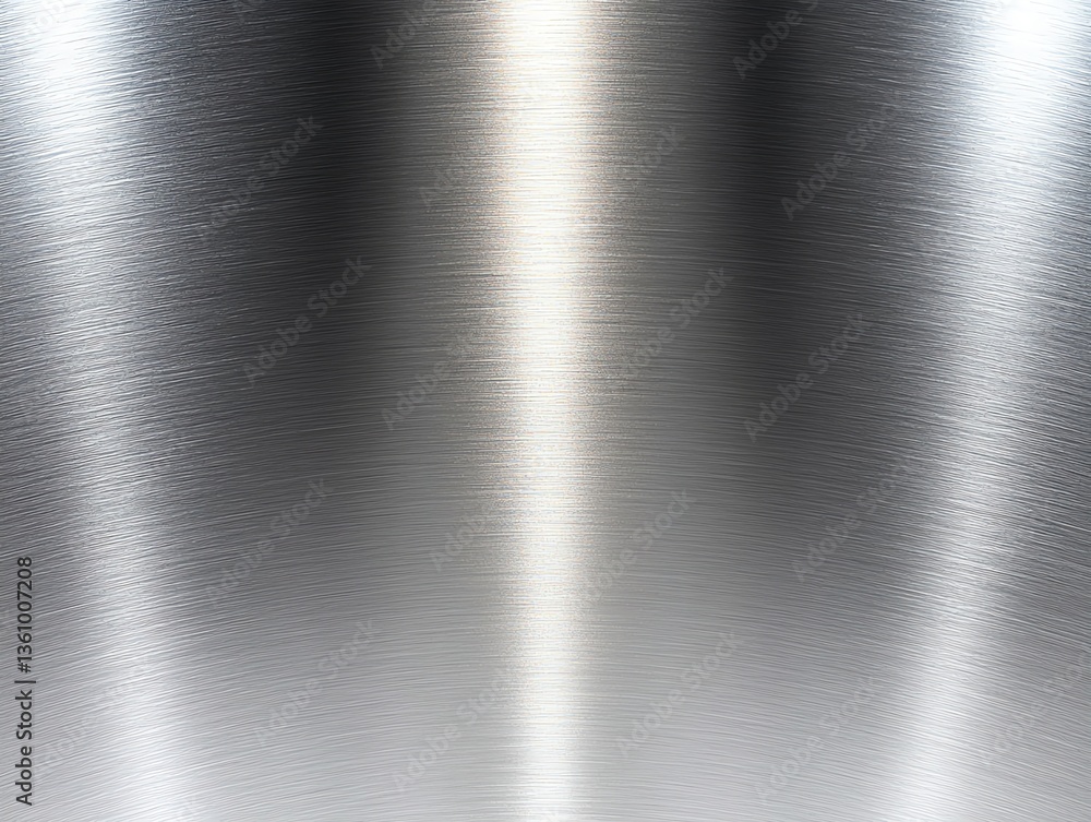 Shiny Metal Surface with Brushed Texture and Soft Light Reflection Shiny Metal Surface with Brushed Texture and Soft Light Reflection