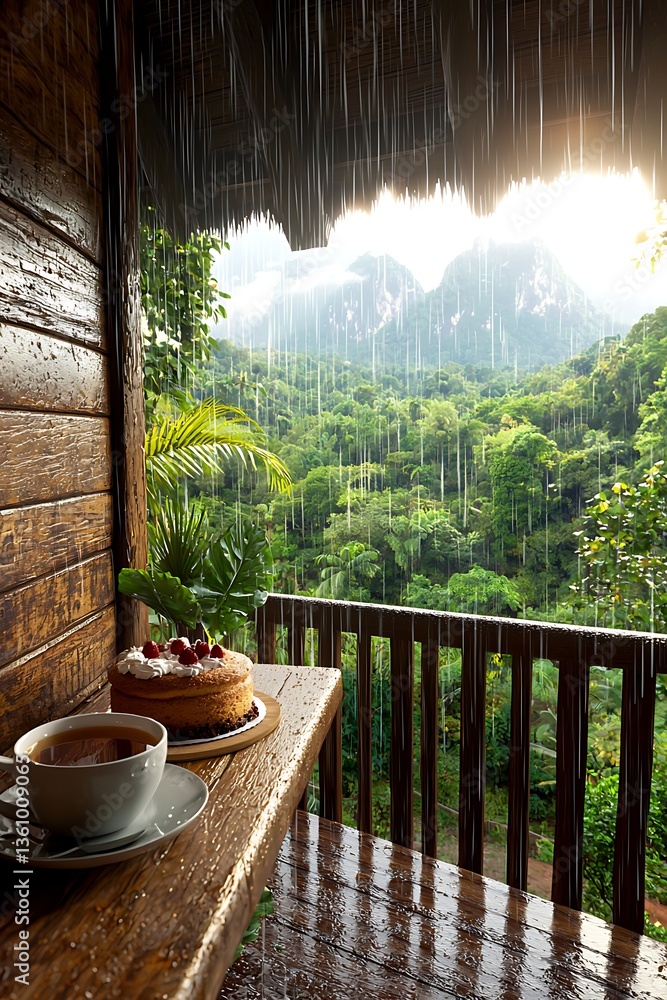 Rainforest Cabin View Coffee Cake Rainforest Cabin View Coffee Cake