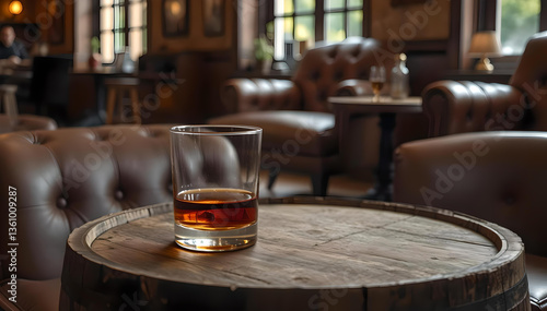 A refined celebration of International Whisk(e)y Day, featuring a premium whiskey glass, aged oak barrels, and warm lighting, honoring tradition, craftsmanship, and rich flavors