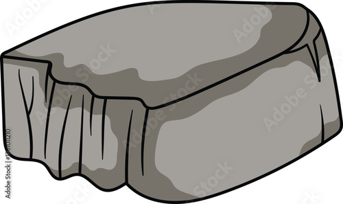 Rough gray stone slab with jagged edges and a textured surface