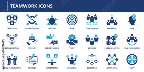 teamwork icon pack, solid icon collection.