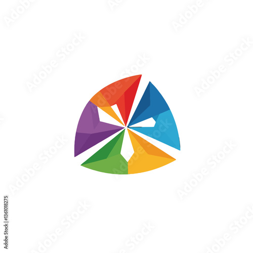 Free Download Colorful Abstract Triangle Logo Design - GFXLoad