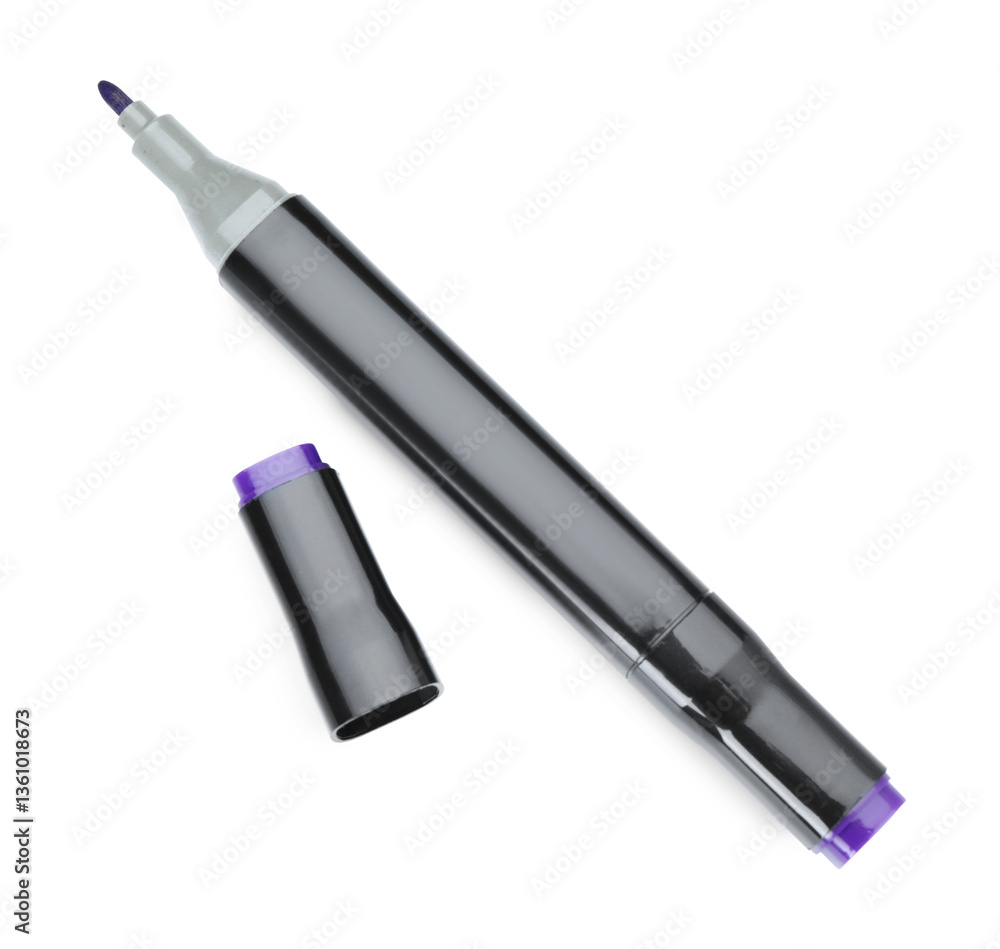 One double sided marker isolated on white, top view One double sided marker isolated on white, top view