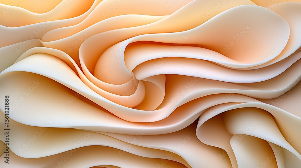 Obraz premium Abstract Pastel Orange Frosting Swirl Pattern