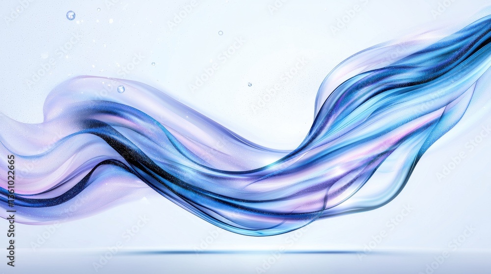 Fototapeta premium Elegant swirling fluid waves in soft pastel colors create a mesmerizing ethereal and tranquil abstract design