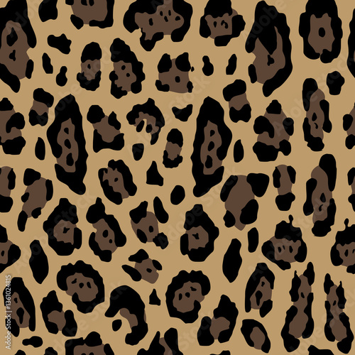 Realistic Leopard Animal Print Seamless Pattern – Wild Cat Skin Texture for Women’s Fashion and Textile Surface Design