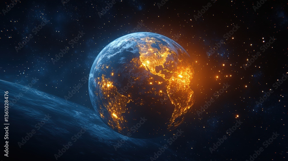 Fototapeta premium Planet earth viewed from outer space.