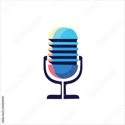 microphone on blue background
