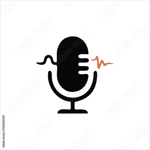 voice on microphone icon logo