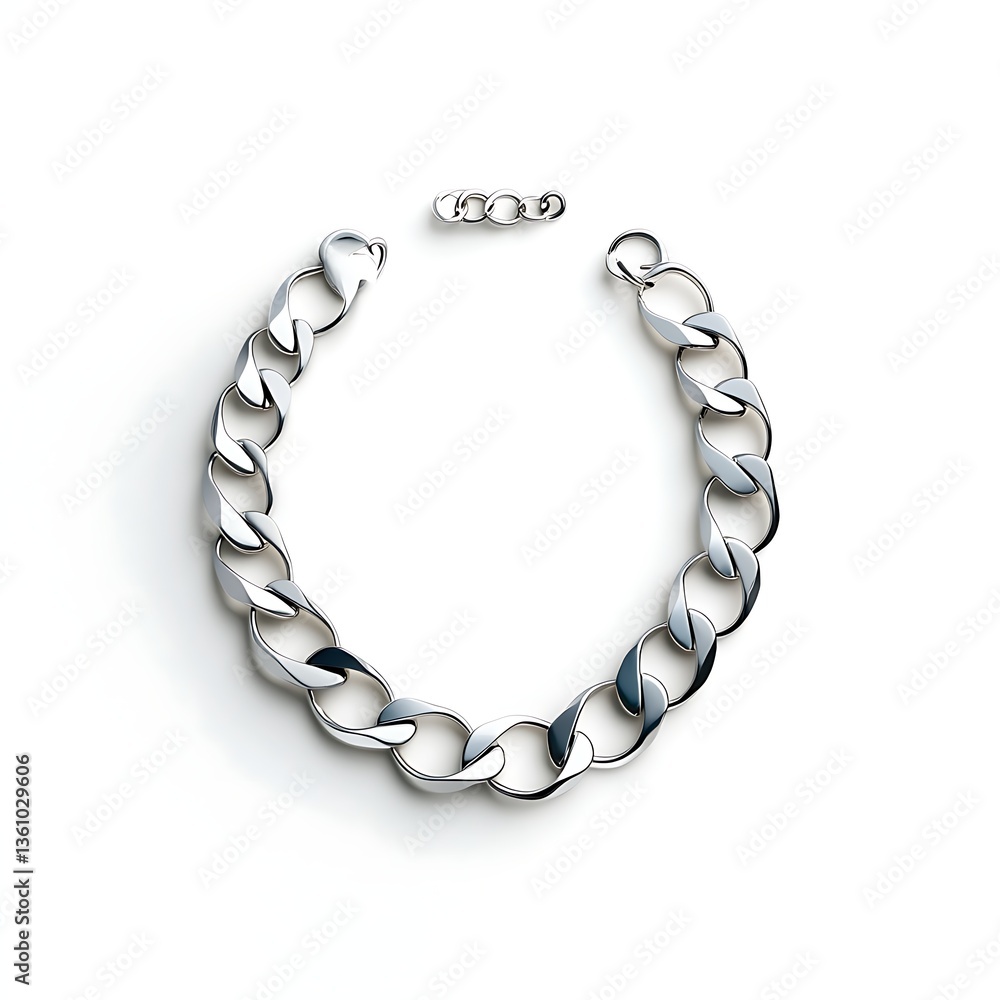 Obraz premium elegant platinum necklace 3D render, fine luxury jewelry