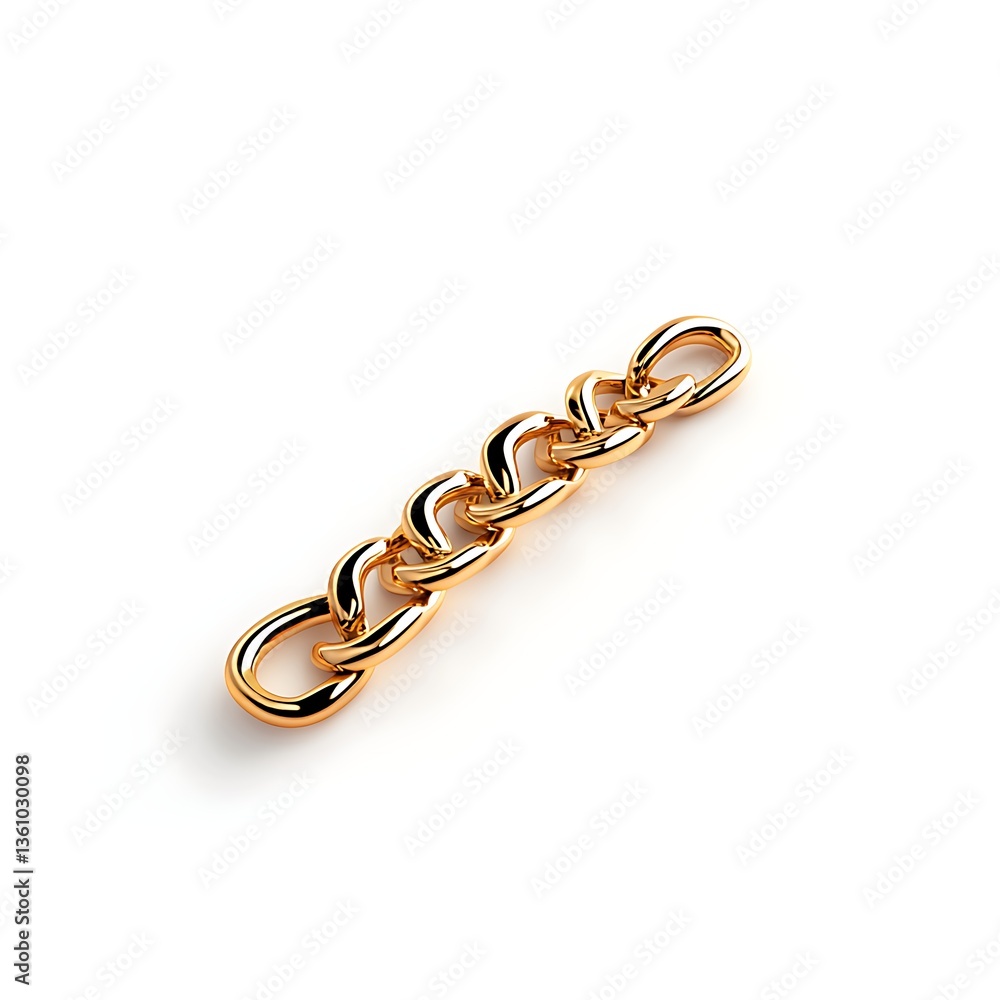 Obraz premium classic gold chain 3D render, stylish luxury jewelry