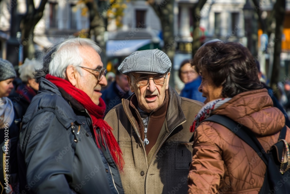 Unidentified people on the street in Krakow, Poland Unidentified people on the street in Krakow, Poland