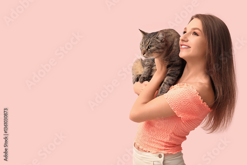 Pretty young woman with cut...