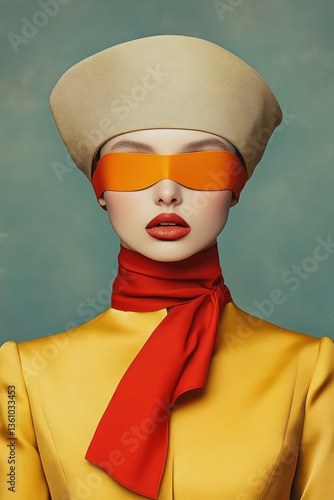Surrealism Meets Minimalism in a Creative Magazine Cover Featuring Bold Colors and Unique Fashion
