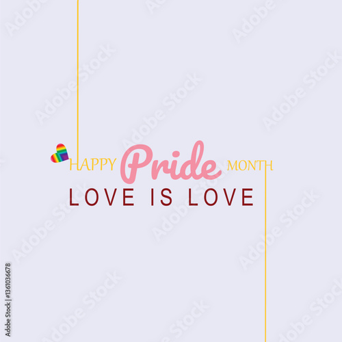 Elegant Pride Month Typography with Love Message